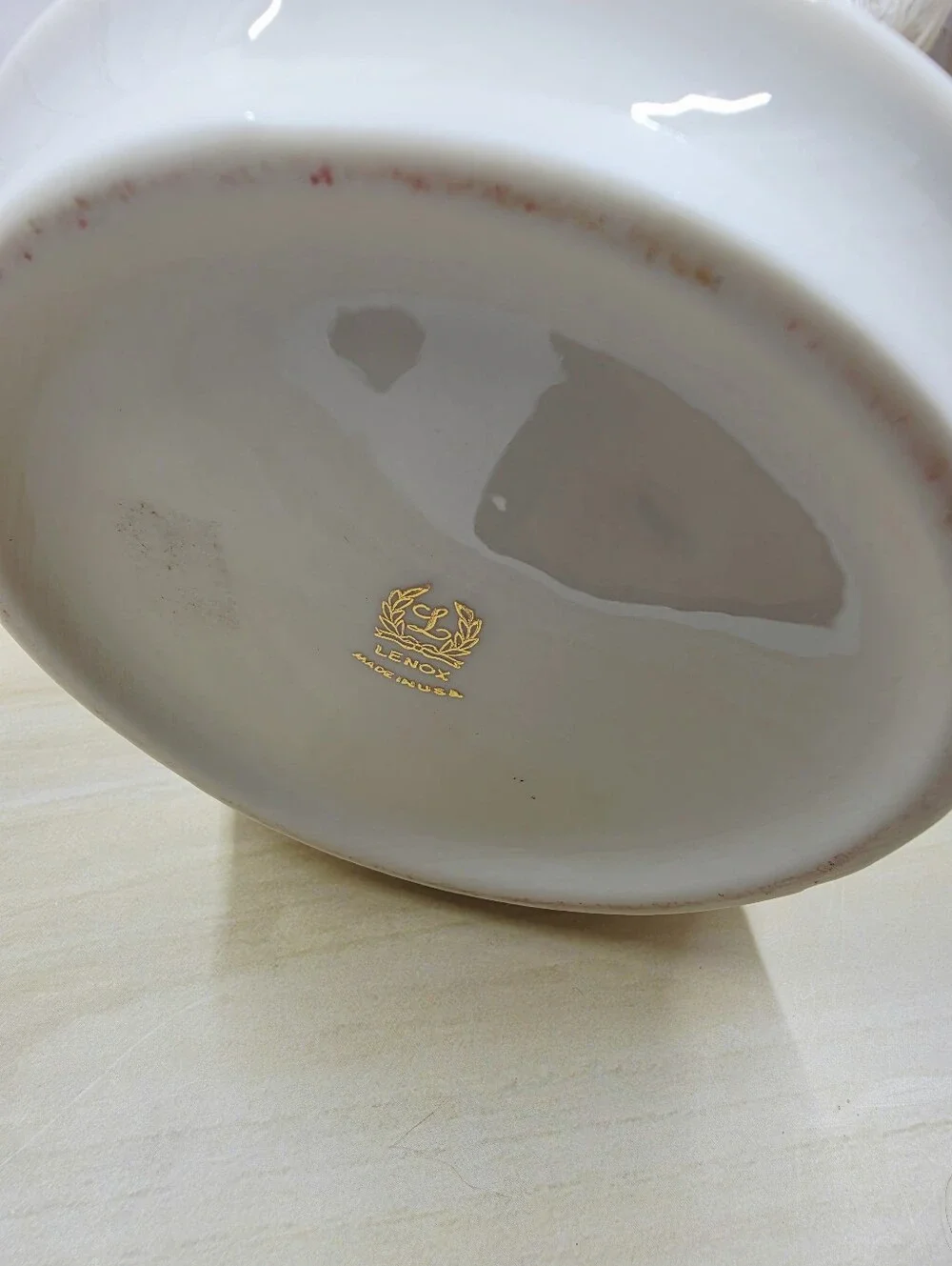 Lenox Wentworth Collection Vase Large Cream Embossed Vines USA Retired Porcelain